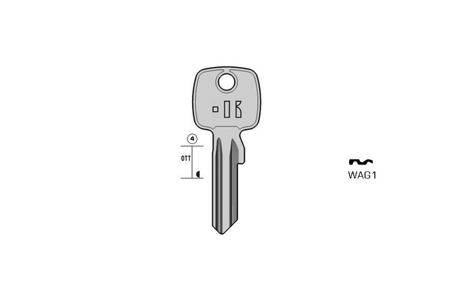 Zylinderschlüssel Standard Messing KL-WAG1#K010 Zylinderschlüssel Standard Messing KL-WAG1#K010
