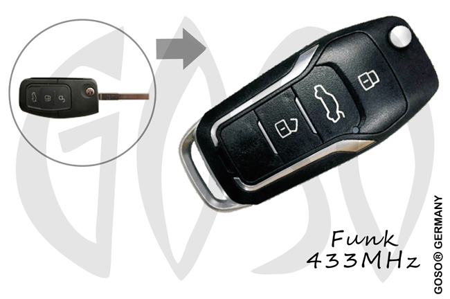 Ford remote key 433MHZ 3 button 0978 Ford remote key 433MHZ 3 button 0978
