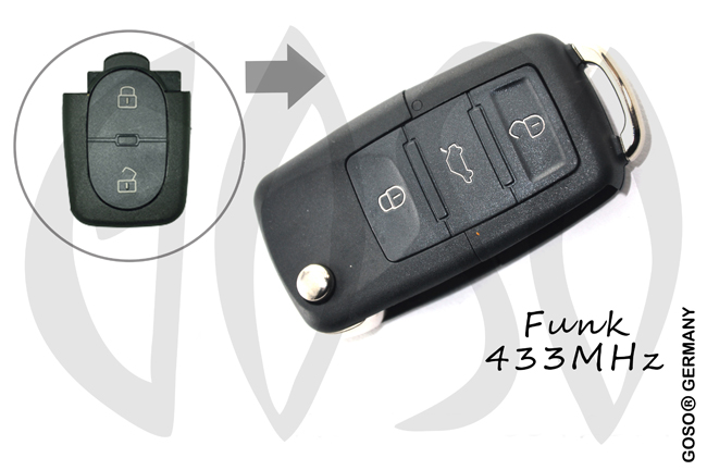 VAG Audi remote key 433MHZ 2 button 4D0837231R 1142 VAG Audi remote key 433MHZ 2 button 4D0837231R 1142