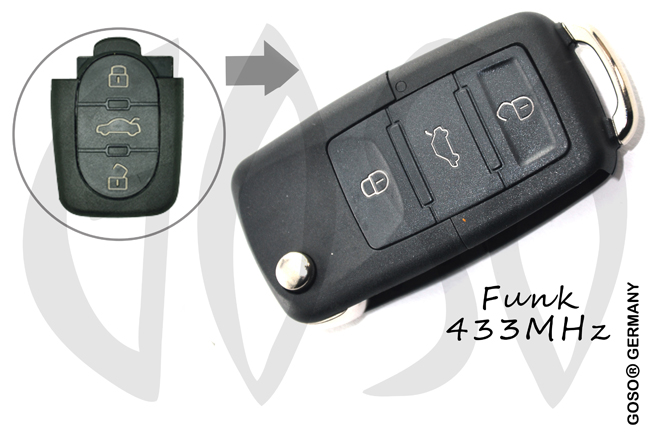 VAG Audi remote key 433MHZ 3 button 4D0837231K 1159 VAG Audi remote key 433MHZ 3 button 4D0837231K 1159