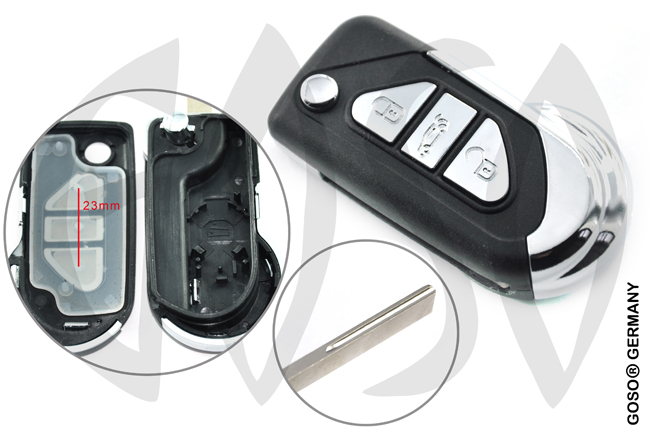 Citroen Peugeot remote key folding key 3 buttons HU83 3191 Citroen Peugeot remote key folding key 3 buttons HU83 3191
