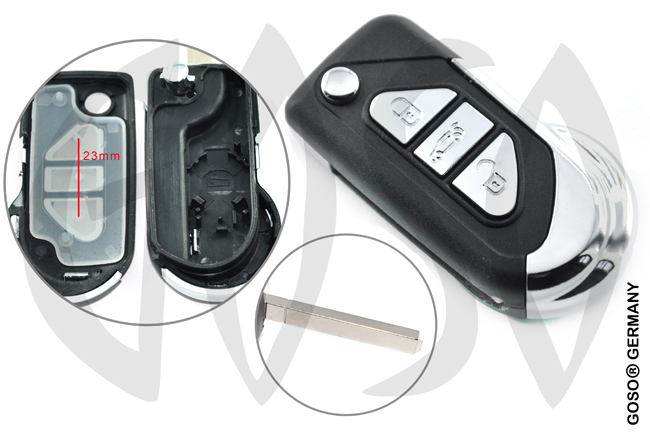 Citroen Peugeot remote key folding key 3 buttons VA2 3399 Citroen Peugeot remote key folding key 3 buttons VA2 3399