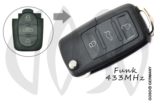 VAG Audi remote key 433MHZ 3 button 4D0837231 3641 VAG Audi remote key 433MHZ 3 button 4D0837231 3641