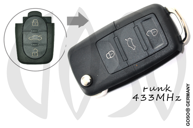 VAG Audi remote key 433MHZ 3 button 4D0837231N 4105 VAG Audi remote key 433MHZ 3 button 4D0837231N 4105