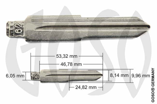Mitsubishi, Susuki 2 pc. folding key blank 5324 Mitsubishi, Susuki 2 pc. folding key blank 5324