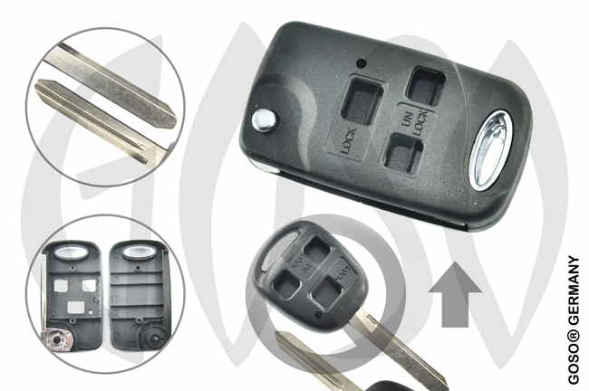 Toyota 3 button remote key blank housing 5423 Toyota 3 button remote key blank housing 5423