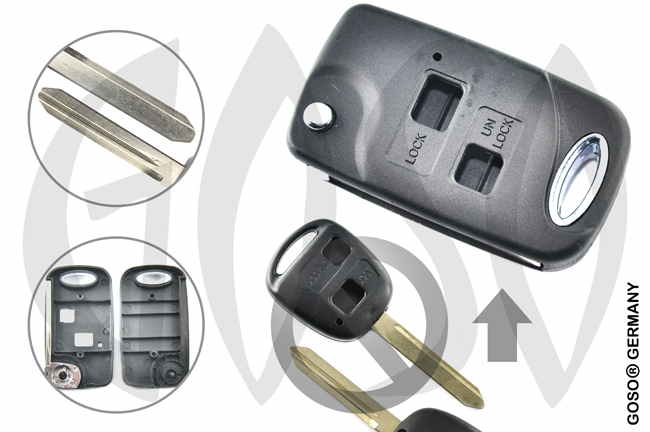 Toyota 2 button remote key blank housing TOY47B 5430 Toyota 2 button remote key blank housing TOY47B 5430