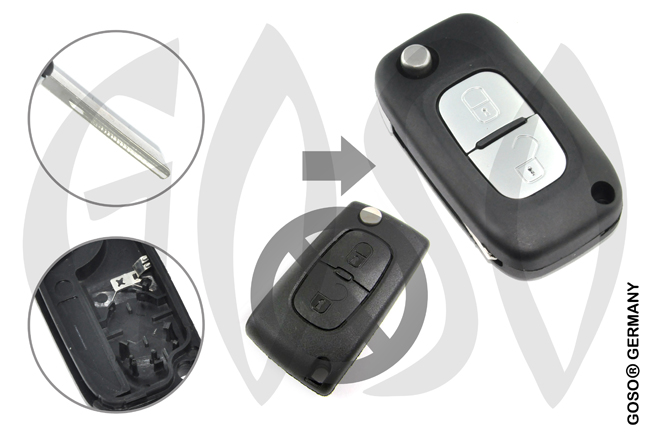 Citroen remote key housing blank 2 buttons 8608 Citroen remote key housing blank 2 buttons 8608