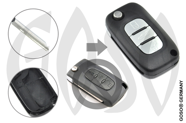 Citroen remote key housing blank 3 buttons 8622 Citroen remote key housing blank 3 buttons 8622