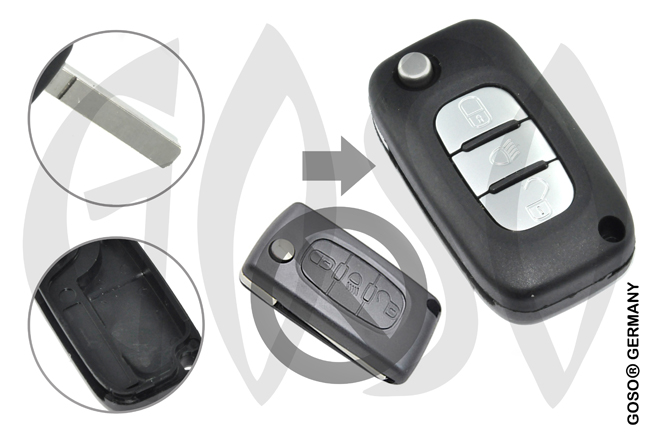 Citroen remote key housing blank 3 buttons 8646 Citroen remote key housing blank 3 buttons 8646